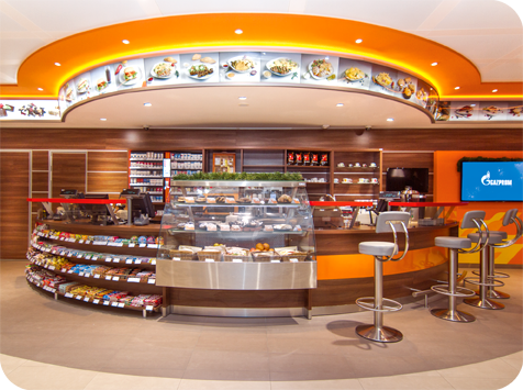 Interior of petrol stations