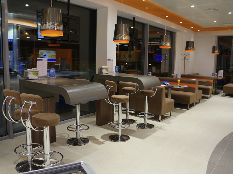 Interior of petrol stations